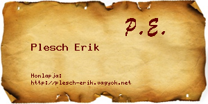 Plesch Erik névjegykártya
